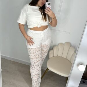 Conjunto encaje blanco